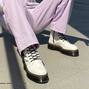 New Dr. Martens Jadon Smooth Leather White Platform Boots 41